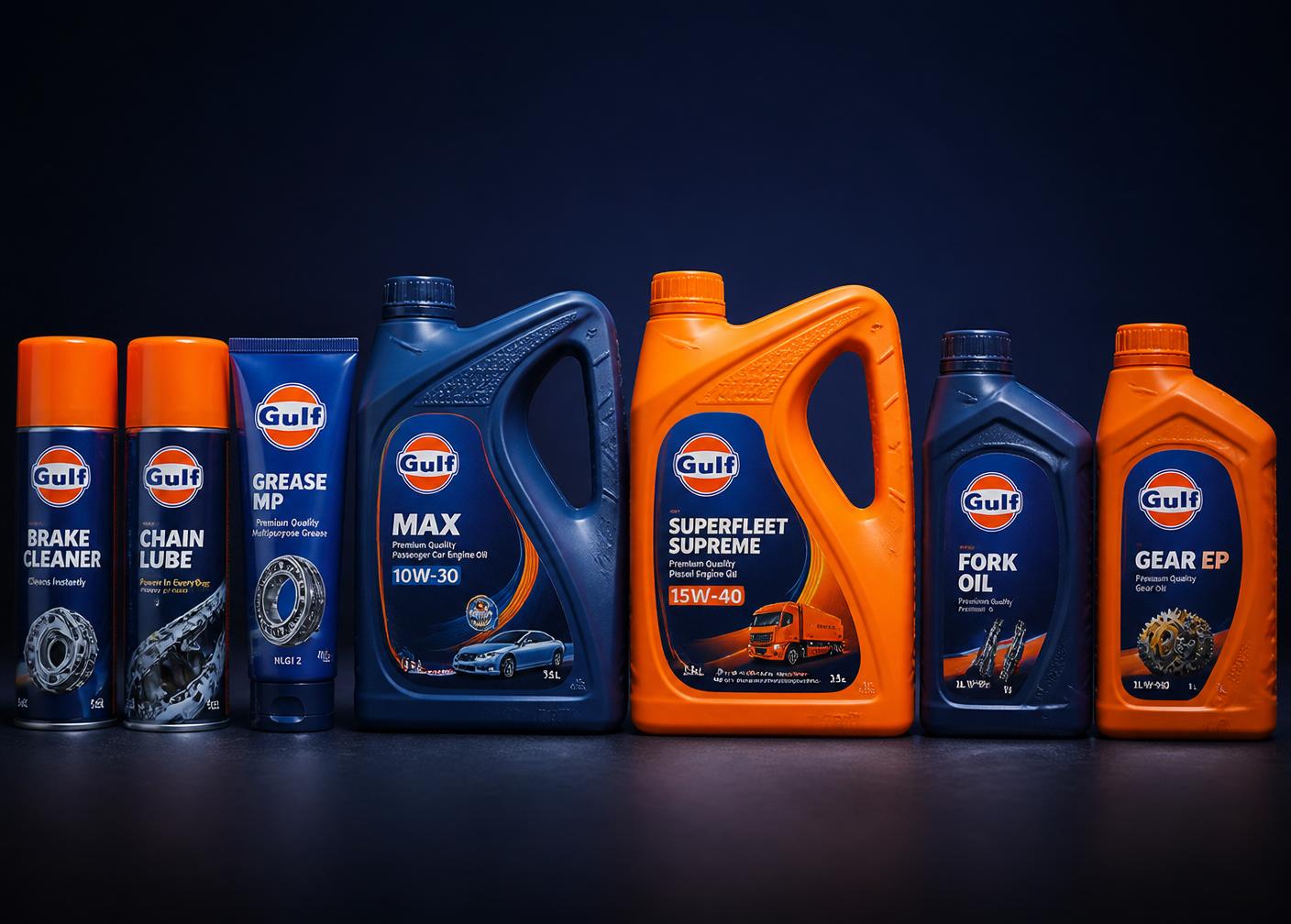 Línea completa de lubricantes Gulf Oil